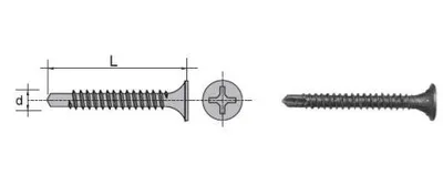 Produktbild von SELBSTBOHRENDER SCHLÜSSELLOCHSCHRAUBE, PHOSPHATIERT, 3,5 × 35 mm – FTWS 3,9 × 35