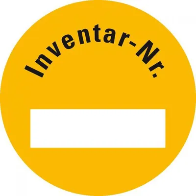 Produktbild von Dreifke® Aufkleber I Inventaretikett Inventar-Nr., gelb, Dokumentenfolie m.Sp...