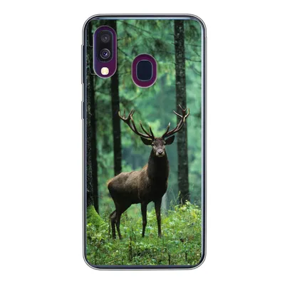 Produktbild von MuchoWow® Handyhülle Schutzhülle Hülle für Samsung Galaxy A40 Hirsche - Wald - Bäume - Tiere - Natur Silikon Softcase Handy Hülle - Handy-Tasche