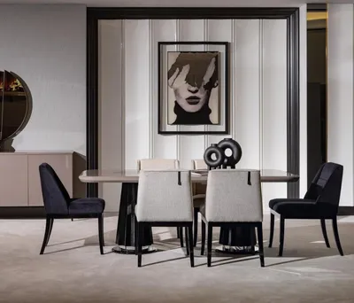 Produktbild von Moderner Esstisch aus Holz in Beige, elegantes Design