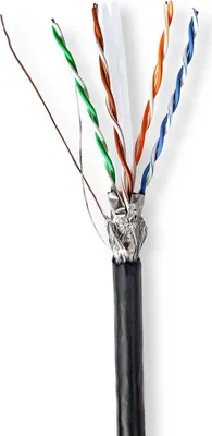 Image de Réseau Câble Rouleau | CAT6 | Rigide | S/FTP | CCA | 305.0 m | Dehors | Rond | PE | Noir | Boîte