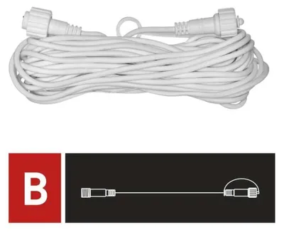 Produktbild von EMOS Connect System 10m Verlängerungskabel Profi, robustes Kabel für Lichterketten, Teil B ohne Lichterkette und Adapter, Innen/Außen, weiß, D2ZW01