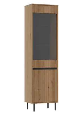 Obrázek produktu pro Prosklená vitrína TIRIL - dub evoke / černá