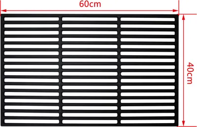 Produktbild von Jopassy 60x40cm Grillrost Rechteck Gusseisen Für BBQ Emailliert Grillroste Gussrost Grillgitter Schwarz