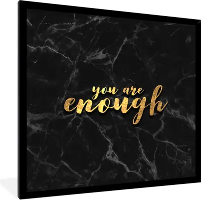 Produktbild von MuchoWow® Gerahmtes Poster Zitate - Selbstvertrauen - Gold - Marmor 40x40 cm - Poster mit Schwarzem Bilderrahmen Wandposter Rahmen Foto Bilder - Mit Rahmen - Wanddekoration Schlafzimmer