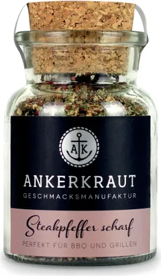Produktbild von Steakpfeffer scharf, 70g im Korkenglas