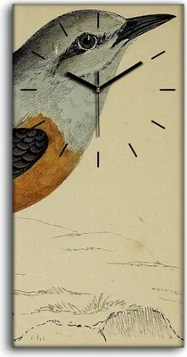 Produktbild von Wandbild Leinwand Bilder Wanduhr 30x60 Vögel Wild Tiere Zeichnung Kunst - schwarze Hände