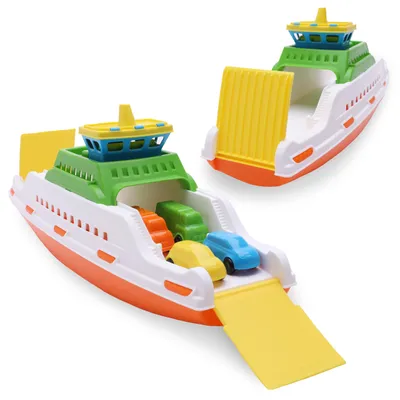 Immagine prodotto di Toyland®: Barca di 39 cm (15") con 4 mini-automobili – Giocattolo per piscina e vasca da bagno