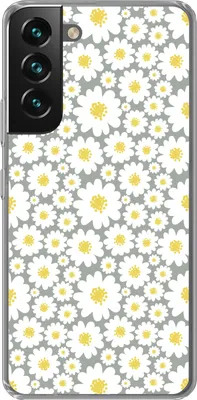 Produktbild von MuchoWow® Handyhülle Schutzhülle Hülle für Telefoonhoesje Samsung Galaxy S22 Plus Mädchen - Gänseblümchen - Blumen - Muster - Mädchen - Weiß - Kinder - Kinder Silikon Softcase Handy Hülle - Schutzabde