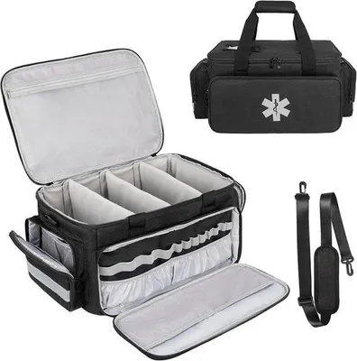 Produktbild von Famanu Erste-Hilfe-Tasche für Medikamente und Organisation, Schwarz - Ideal für Reisen und Zuhause