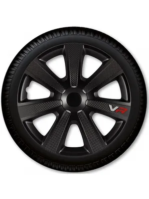 Produktbild von 4x 15" Zoll Radkappen Schwarz/Carbon Radzierblenden Radblenden 15 VR BLACK ARGO
