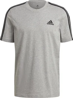 Image de T-shirt manches courtes homme Adidas Essentials 3 Stripes Gris - M