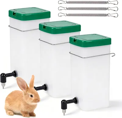 Imagen del producto de Botella para pequeños animales, sin presión, de 1 litro, paquete de 3 unidades, ideal para conejos y cobayas