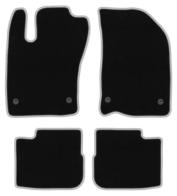 Produktbild von Fußmatten Automatten Velours Schwarz/Silber für Fiat Tipo II 2015- Set 4-tlg