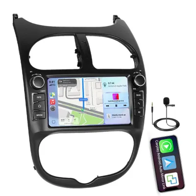 Produktbild von Android 15 Autoradio CarPlay 7" Für PEUGEOT 206 206CC 206SW 2001-2016 2+64GB GPS Navi WIFI BT SWC FM RDS DSP 2DIN DAB+