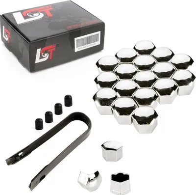 Produktbild von 20x Abdeckkappen Radschraubenkappen Set 17 mm chromfarben glänzend für BMW MINI