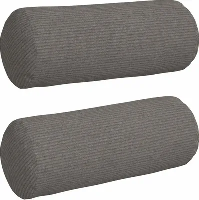 Produktbild von vidaXL Bolsterkissen 2 stk. Cordstoff Hellgrau Ø 15 x 40 cm