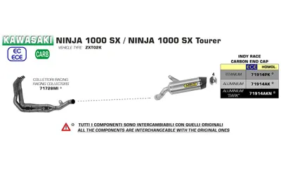 Image de ARROW Systèmes d'échappement sport de compétition pour Kawasaki