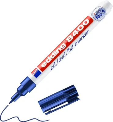 Produktbild von Edding 8400, Blau, Rundspitze, Kunststoff, 0,5 mm, 1 mm, Tinte auf Wasserbasis
