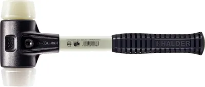 Produktbild von HALDER SIMPLEX Superplastik- / Nylonhammer mit verstärktem Tempergussgehäuse und Glasfaserstiel - D=50 mm - 3778.050