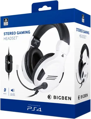 Immagine prodotto di Big Ben BIG BEN PS4OFHEADSETV3WHITE cuffie/cuffie Wired Head-band Gaming Nero, Bianco