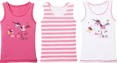 Produktbild von Erwin Müller Mädchen-Unterhemd 3er-Pack pink/weiß 110 / 116