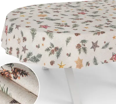 Produktbild von Tischdecke Tannenzapfen Oval 280x140cm