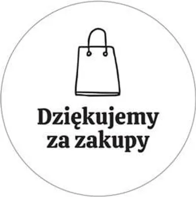 Obrázek produktu pro Kulaté samolepky Bílá Děkujeme za nákup - taška