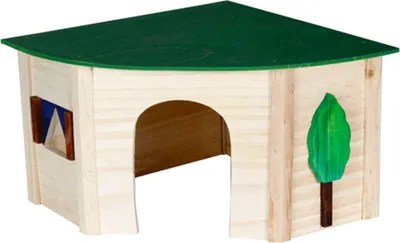 Produktbild von Karlie Wonderland Eckhaus Ecco - Nagetierhäuser - M - Holz - Natur/Grün - 24x34x16 cm