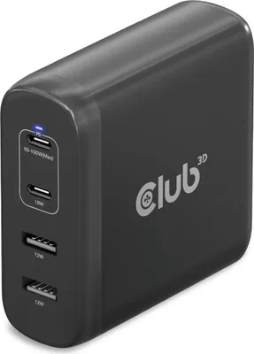 Image de Club 3D CAC-1912EU Club3D Chargeur 2xUSB type C, 2xUSB type A, PD 100W, GaN retail