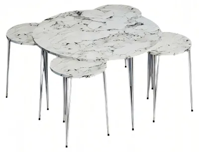 Immagine prodotto di Elegante tavolino in legno bianco con tavolini in