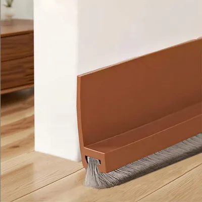 Immagine prodotto di Guarnizione per porte con spazzola autoadesiva, 100 cm, marrone, per porte