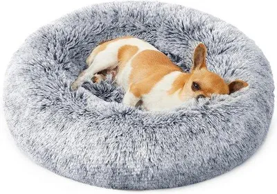 Produktbild von Hundekissen mit Plüschüberzug, Ombre-Griff, 50 cm Durchmesser, waschbar