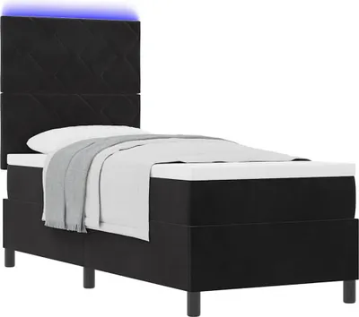 Produktbild von Boxspringbett mit Matratze Schwarz 80 x 200 cm Samt