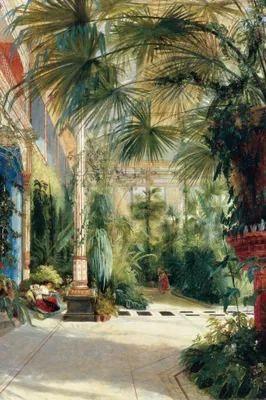 Zdjęcie produktu dla Carl Blechen Art Print Obraz - Palmiarnia na Pawiej Wyspie w pobliżu Poczdamu, 1832 (180 x 120 cm)