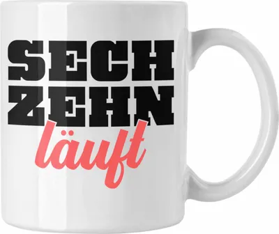 Produktbild von Trendation - 16. Geburtstag Tasse Geschenk Mädchen Jungen Geschenkidee Lustig Spruch 16 Geschenke Geschenkideen zum 16 Bday 16er Witz Sprüche (Weiß)