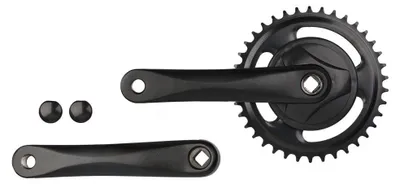 Produktbild von Vinty Kurbelgarnitur 38t 1 8", Kurbel 170mm mit Scheibe, schwarz
