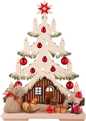 Immagine prodotto di Albero di Natale a candela LED Ratags 32x43 cm, Versione:Babbo Natale rosso