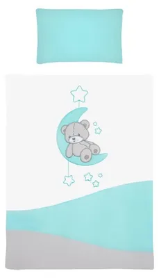 Produktbild von 2-teilige Bettwäsche Belisima Teddybär 100/135 türkis