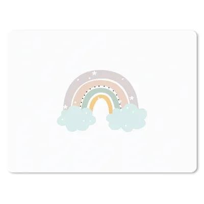 Produktbild von MuchoWow® Mauspad Mousepad Regenbogen - Sterne - Punkte - Wolken - Kinder 23x19 cm - Mousepads - Maus Mat - Pad - Mausunterlage - Schreibtischunterlage - Mauspad