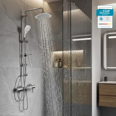 Productafbeelding van HANSGROHE badarmatuur Ecostat 1001 CL met handdouche of regendouche, veiligheidsvergrendeling van 40°, badthermostaat met eco-functie in chroom