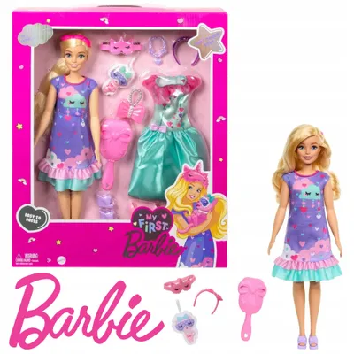 Produktbild von Mattel Meine Erste Barbie Modepuppe, Groß & Flexibel, Ab 3 Jahren
