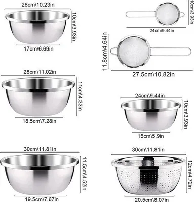 Immagine prodotto di Set colino per pasta, ciotola, acciaio inossidabile, cucina