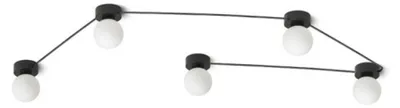 Produktbild von RED - DESIGN RENDL RENDL VELA V Deckenleuchte, schwarzes Opalglas, 230 V, G9, 5 x 6 W, R14387