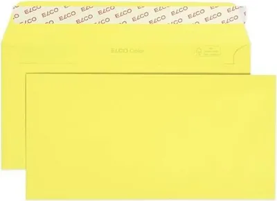 Produktbild von Briefumschläge Color C5/6 intensiv gelb H Papier 100 g/qm VE=25 Stück