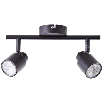 Produktbild von BRILLIANT schwarzes LED Spotrohr ANDRES | zweiflammige Deckenleuchte inkl. austauschbarem Leuchtmittel | 2x GU10 4,5W 345 Lumen 3000 Kelvin | Metall