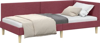 Obrázok produktu pre vidaXL Rohový rám postele vínovo červený 90 cm x 190 cm látka a preglejka