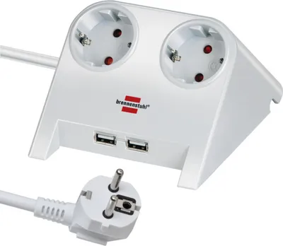 Produktbild von Brennenstuhl 1153520222, 1,8 m, Drinnen, Weiß, 2 AC-Ausgänge, Weiß, 1 Stück(e)