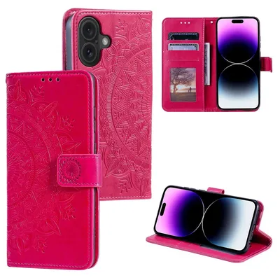 Produktbild von König Design Hülle kompatibel mit Apple iPhone 16 Plus Kunstleder Handyhülle - Handy Case Rot