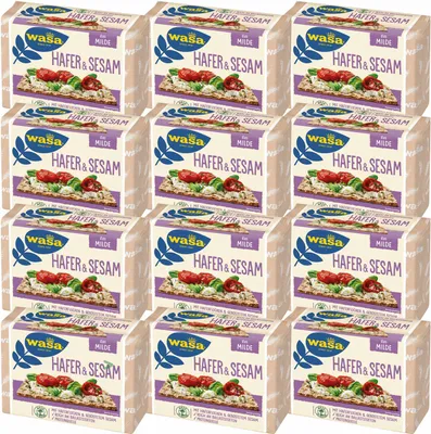 Produktbild von Wasa Knäckebrot Hafer & Sesam 12x230g | Das Milde Hafer & Sesam Knäckebrot, reich an Ballaststoffen